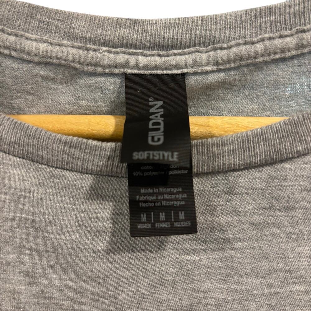 Vintage Retro Hawaii Surf Graphic T-Shirt Heather Gray Surfer Hibiscus, Size M - Picture 2 of 5